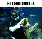 Hi Eddie Moray Eel GIF - Hi Eddie Moray Eel Fish Cuddle GIFs
