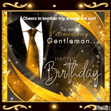 a birthday card for an extraordinary gentleman with a suit and tie