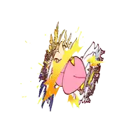 a cartoon drawing of a bird with a pink beak and feathers