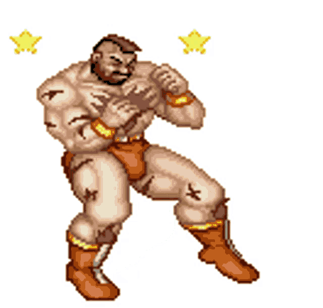 Zangief Retro Japanese Street Fighter - Street Fighter - Sticker