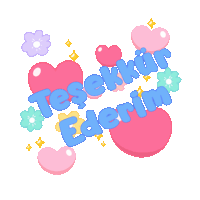 a sticker that says teşekkür ederim with flowers and hearts