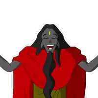a cartoon drawing of a woman with long hair and a red cape