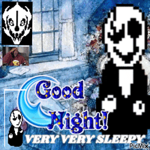 a good night very very sleepy picmix greeting card
