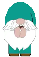 a pixel art of a gnome with a beard