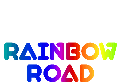 Rainbow Road Rainbow Text Sticker - Rainbow Road Rainbow Text Rainbow Stickers