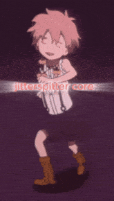 a little girl singing with jitterspitter core written on the bottom