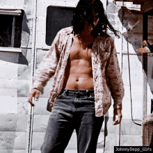 Johnny Depp Topless GIF - Johnny Depp Topless Shirt GIFs