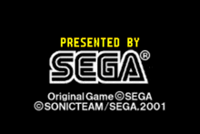 the sega logo is displayed on a black screen