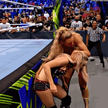 Charlotte Flair Throws GIF - Charlotte Flair Throws Alexa Bliss GIFs