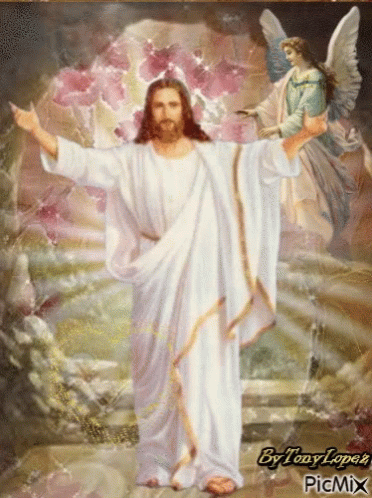 Иисус гиф. Бог Иисус Христос и ангелы. Икона Воскресение Иисуса Христа гиф. Снять пелену