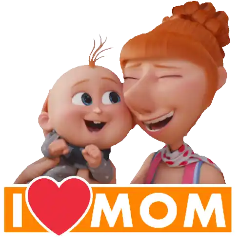 I Love Mom Lucy Wilde Sticker - I Love Mom Lucy Wilde Gru Jr Stickers