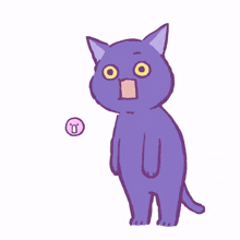 cat kitty purple cute surprised