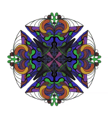 trippy geometry color digital art