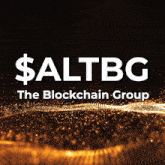 a logo for $ altbg the blockchain group with a black background