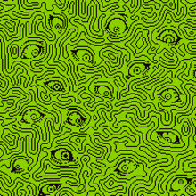 a seamless pattern of eyes on a green background