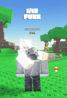 a person in a video game with the name mietek090909 on the bottom