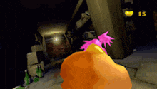 a video game screen shows a yellow heart with the number 15 in the corner