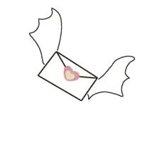 a drawing of an envelope with a heart on it