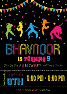 a birthday invitation for bhavnoor who is turning 9 on september 8th
