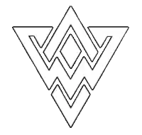 a black and white drawing of a triangle and arrows
