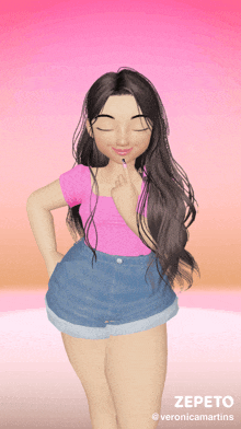a drawing of a girl with the name zepeto on the bottom right