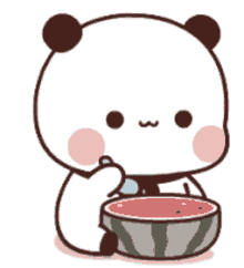 kawaii watermelon panda