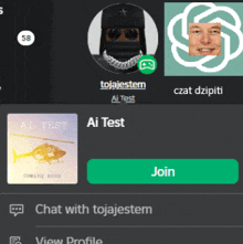 a screenshot of a chat with toja jestem app