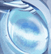 a close up of a person 's eye with a blue glow