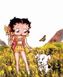 Betty Boop Pudgy GIF - Betty Boop Pudgy Butterflies GIFs