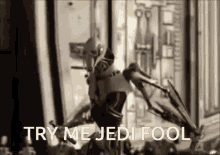 General Grievous Jedi Fool GIF - General Grievous Jedi Fool Lightsaber GIFs