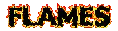 the word flames is on a white background with flames coming out of it