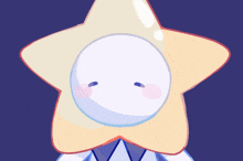 a cartoon drawing of a star with a face