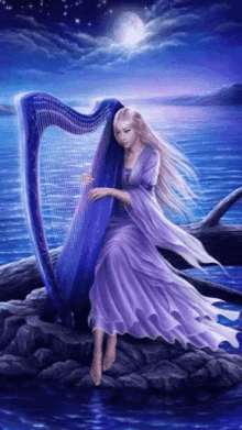 Fantasy Playing Harp GIF