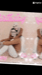 a blurry picture of a woman with the word friday in pink letters