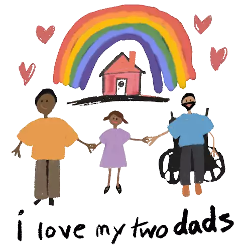 I Love My Two Dads Pride Sticker - I Love My Two Dads Pride Gay Dads Stickers