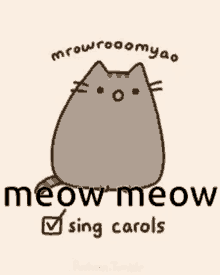 Meow Pusheen GIF - Meow Pusheen Singing GIFs