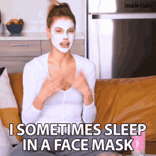 I Sometimes Sleep In A Face Mask Charlotte Mckinney GIF - I Sometimes Sleep In A Face Mask Charlotte Mckinney Marie Claire GIFs