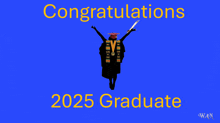 congratulations 2025 graduate with a graduate holding a sword