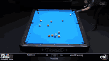 a pool table that says diamond on the top of it
