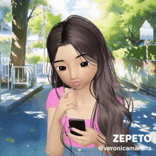 a picture of a girl with the name zepeto on the bottom right