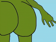 a cartoon drawing of a person 's butt with the word slap written on it