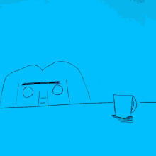 Blue Elephant Drinking Out Of A Cup GIF - Blue Elephant Coffee GIFs