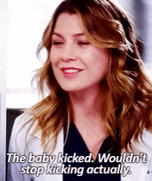 Meredith Grey Greys Anatomy GIF - Meredith Grey Greys Anatomy Baby Kicked GIFs