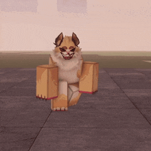 a cartoon drawing of a cat with sunglasses on standing on a tiled floor