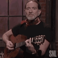 Playing Guitar Willie Nelson GIF - Playing Guitar Willie Nelson Saturday Night Live GIFs