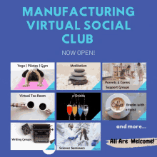 Manufacturing Virtual Social Club All Are Welcome GIF - Manufacturing Virtual Social Club All Are Welcome Now Open GIFs