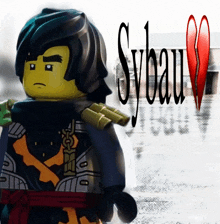 a picture of a lego figure with the word sybau written on it
