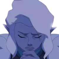 a close up of a cartoon character with blue eyes