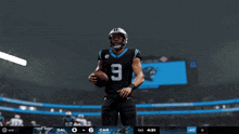 a poster for the carolina panthers touchdown with a football player