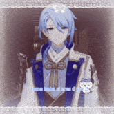 a picture of a boy with blue hair says toma boba si eres dyno 3
